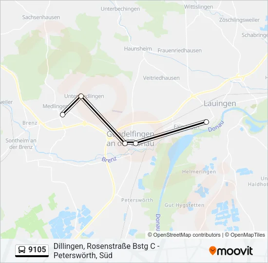 9105 Bus Line Map