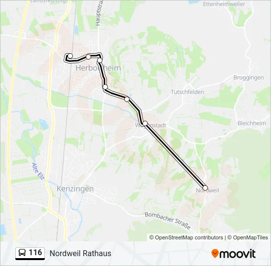 116 Bus Line Map