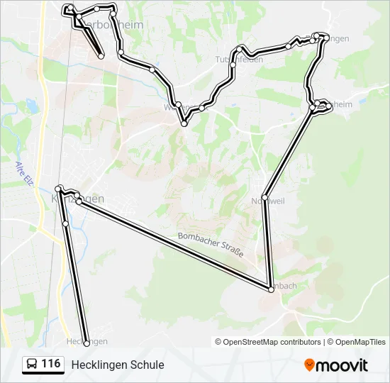116 Bus Line Map