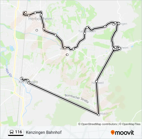 116 Bus Line Map