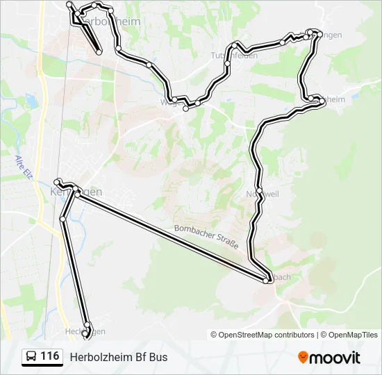 116 Bus Line Map
