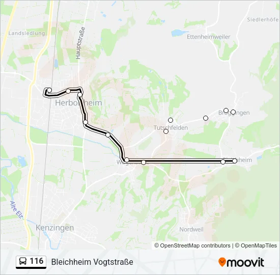 116 Bus Line Map