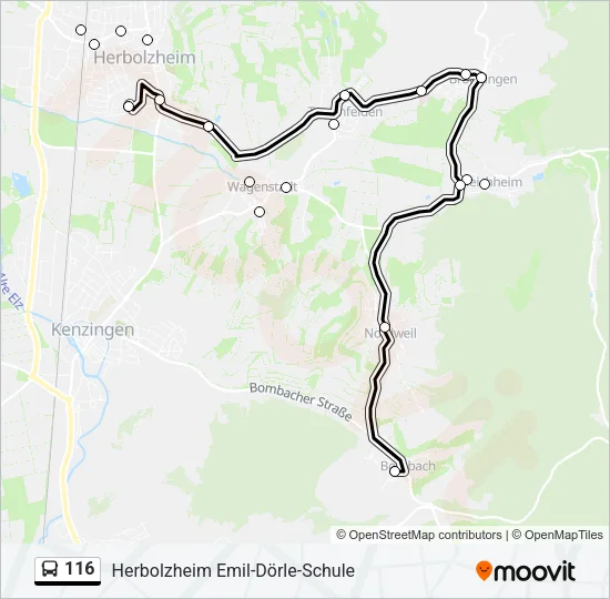 116 Bus Line Map