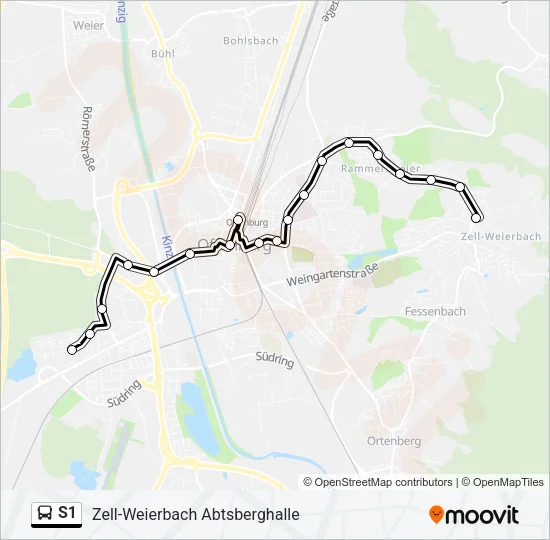 S1 Bus Line Map