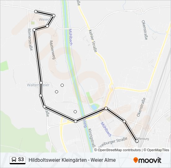 Автобус S3: карта маршрута