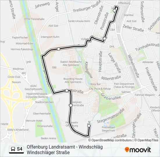S4 Bus Line Map