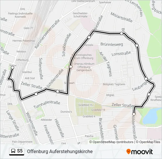 S5 Bus Line Map