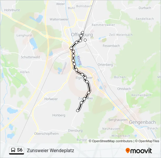 S6 Bus Line Map