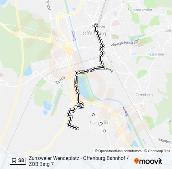 S8 Bus Line Map