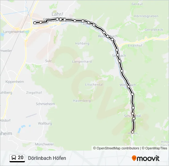 20 Bus Line Map