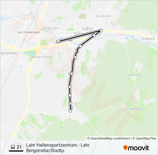 21 Bus Line Map