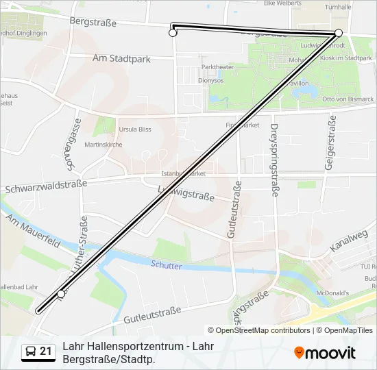 21 Bus Line Map