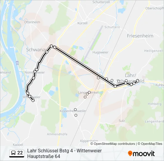22 Bus Line Map