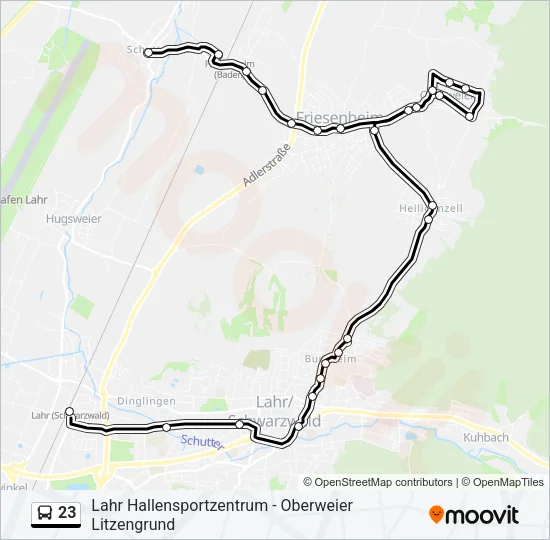 23 Bus Line Map