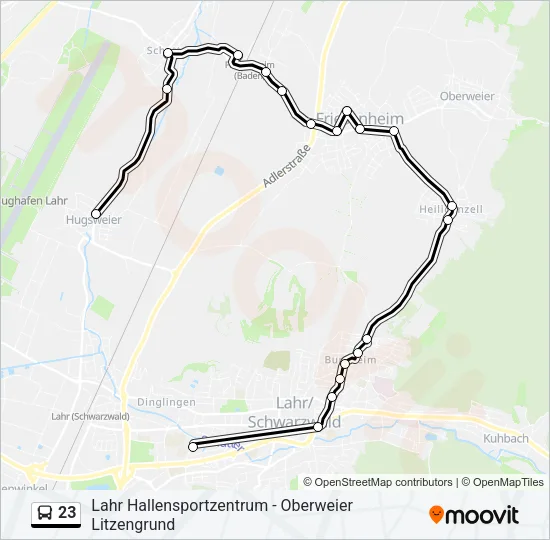 23 Bus Line Map