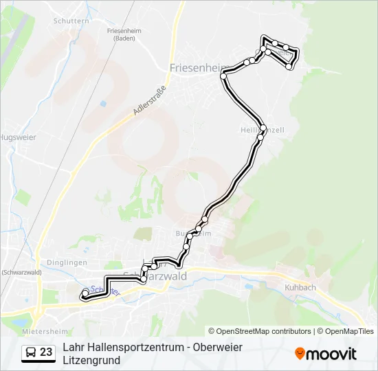 23 Bus Line Map