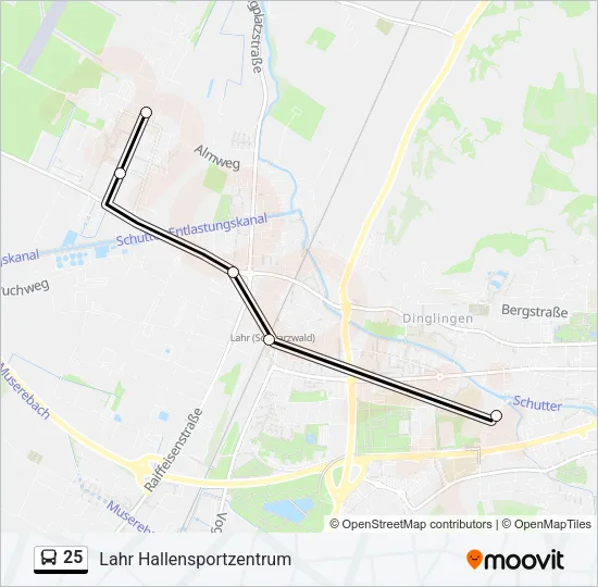 25 Bus Line Map