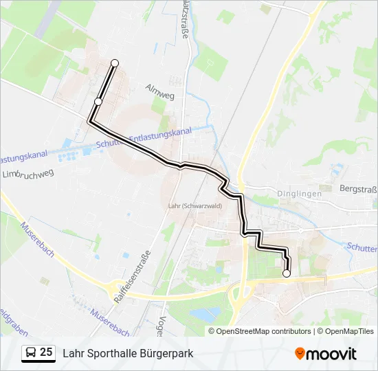 25 Bus Line Map