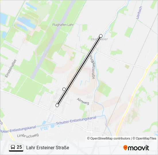25 Bus Line Map