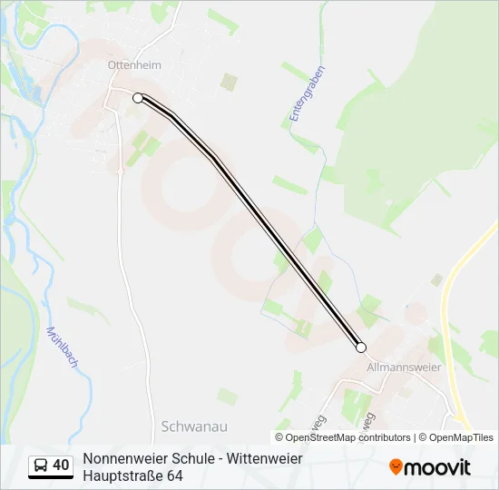 40 Bus Line Map