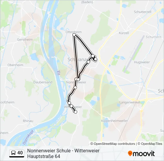40 Bus Line Map