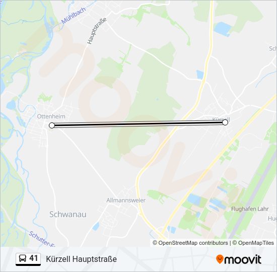 Автобус 41: карта маршрута