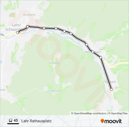 45 Bus Line Map