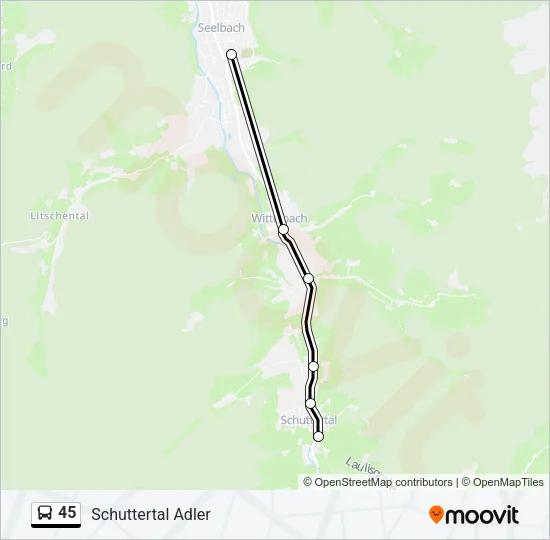 45 Bus Line Map