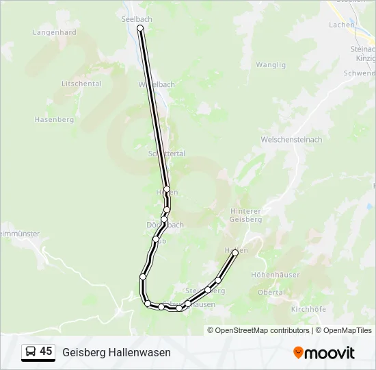 45 Bus Line Map