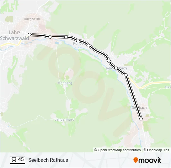 45 Bus Line Map