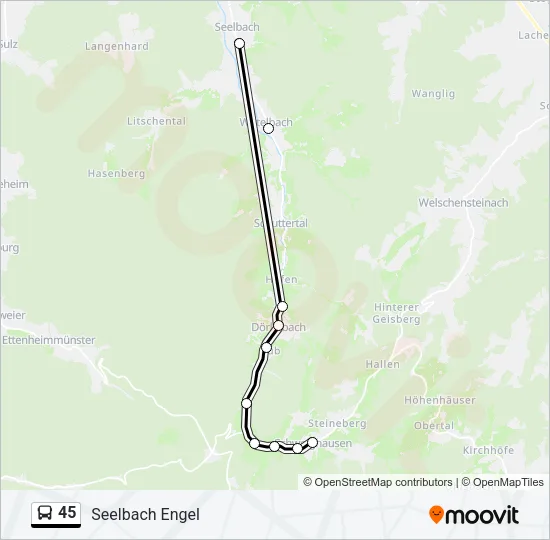 45 Bus Line Map