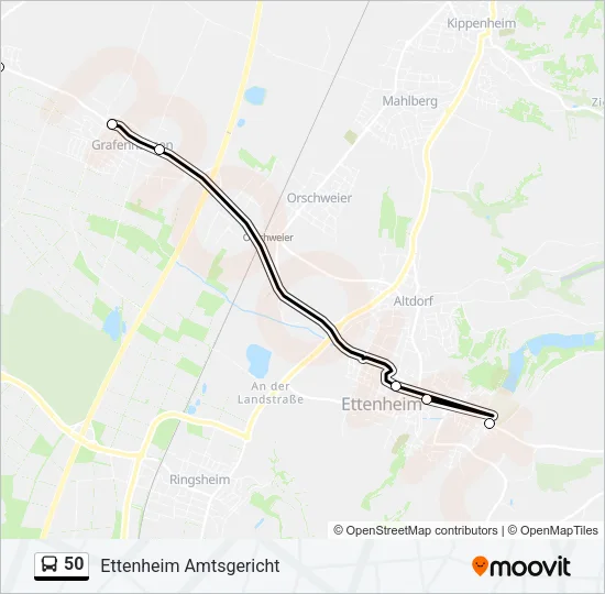 50 Bus Line Map