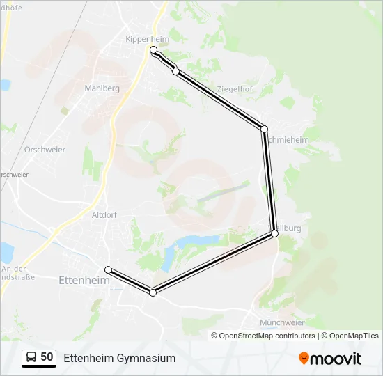 50 Bus Line Map