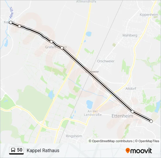 50 Bus Line Map