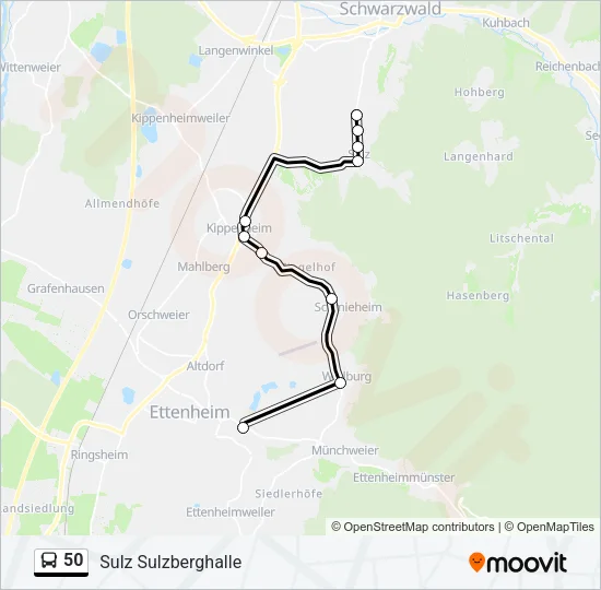 50 Bus Line Map