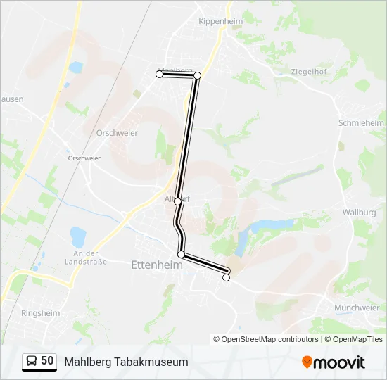 50 Bus Line Map