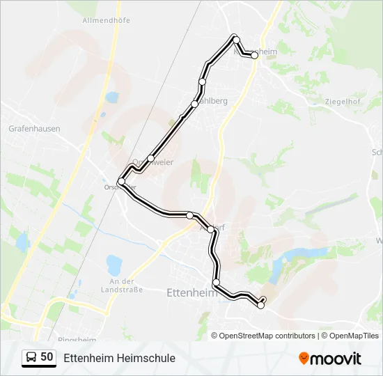 50 Bus Line Map