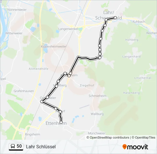 50 Bus Line Map