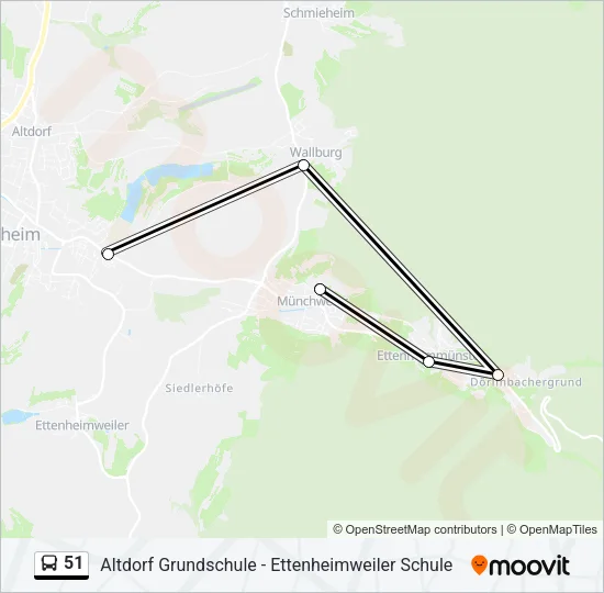51 Bus Line Map