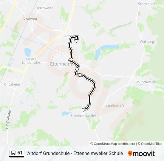51 Bus Line Map