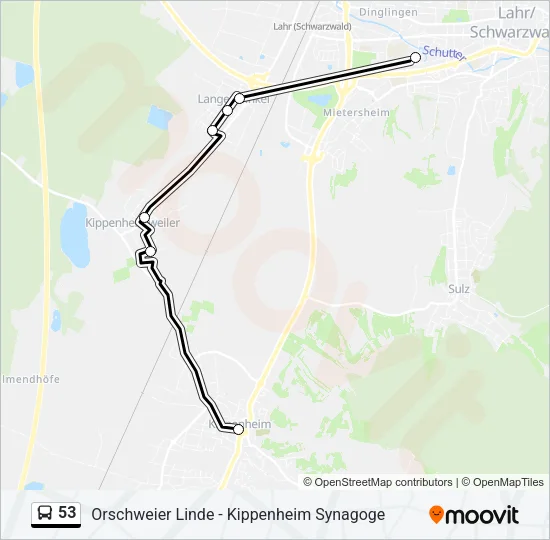 53 Bus Line Map