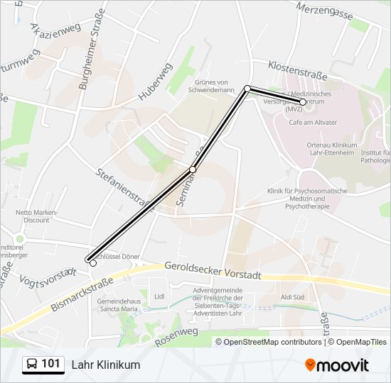 Автобус 101: карта маршрута