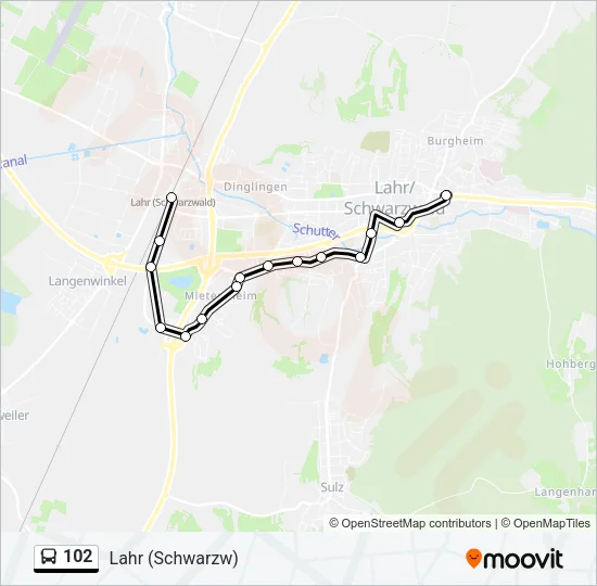 102 Bus Line Map