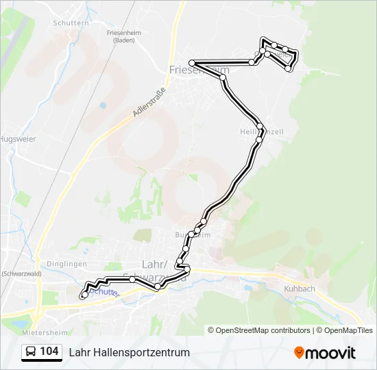 104 Bus Line Map