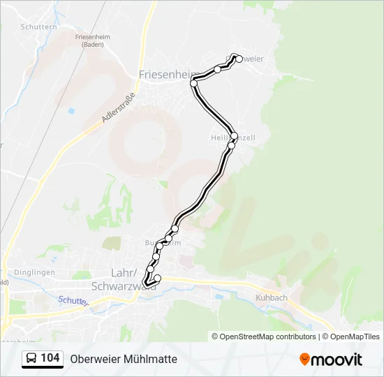 104 Bus Line Map