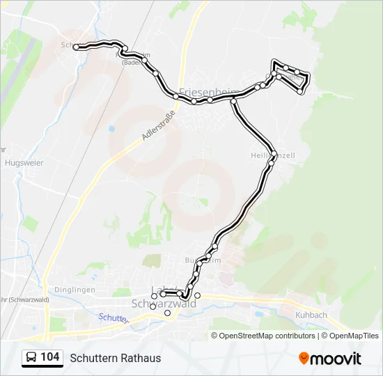 104 Bus Line Map