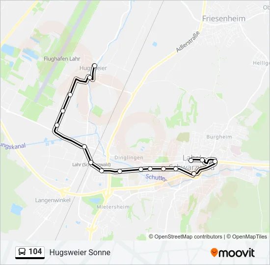 104 Bus Line Map