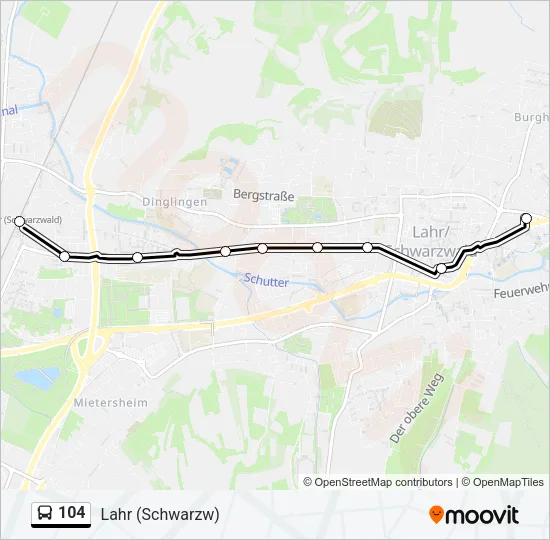 104 Bus Line Map