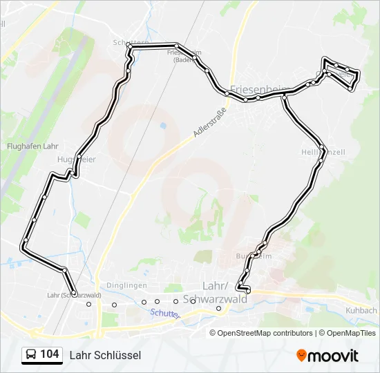 104 Bus Line Map