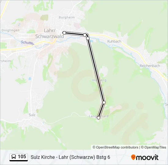 105 Bus Line Map